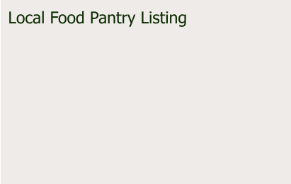 Local Food Pantry Listing